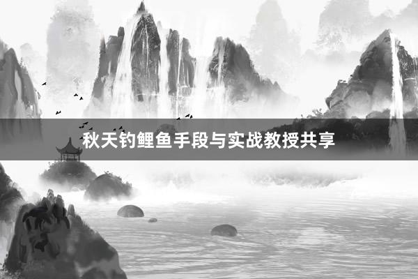 秋天钓鲤鱼手段与实战教授共享